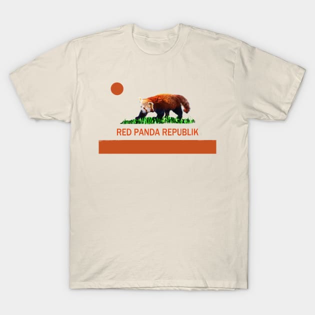 Red panda republik T-Shirt by hardcore repertoire